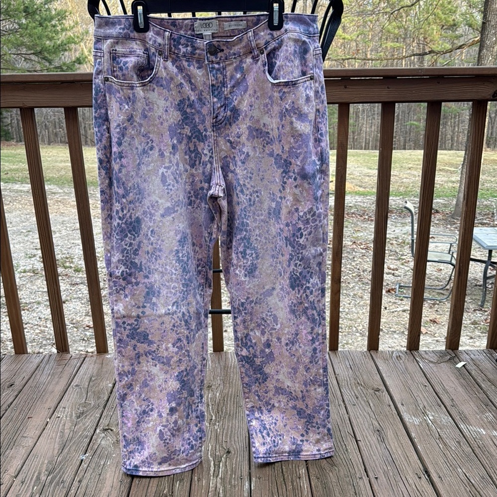 LOGO Purple Animal print Women's Jeans Sz 14